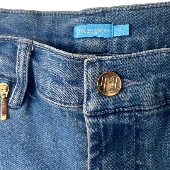 J. McLaughlin Womens Straight Leg Jeans Size 6 Stretch Blue Classic Americana - Picture 4 of 11